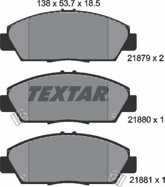 Textar 2187901 - Set placute frana,frana disc aaoparts.ro