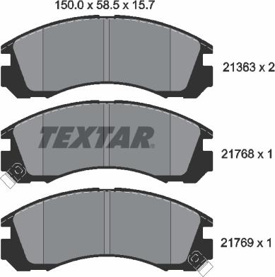 Textar 2136301 - Set placute frana,frana disc aaoparts.ro