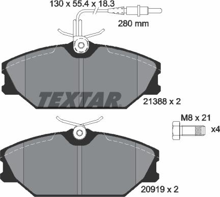 Textar 2138802 - Set placute frana,frana disc aaoparts.ro