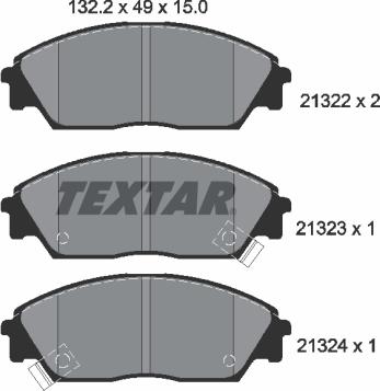 Textar 2132201 - Set placute frana,frana disc aaoparts.ro