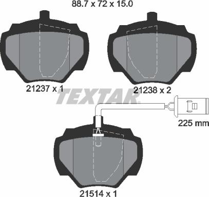 Textar 2123701 - Set placute frana,frana disc aaoparts.ro