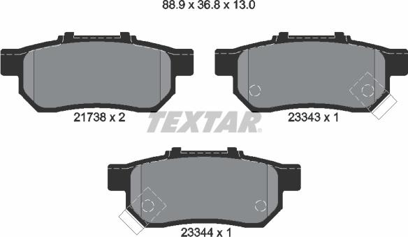 Textar 2173801 - Set placute frana,frana disc aaoparts.ro