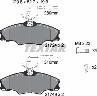 Textar 2172402 - Set placute frana,frana disc aaoparts.ro