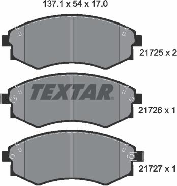 Textar 2172501 - Set placute frana,frana disc aaoparts.ro