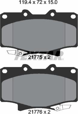 Textar 2177501 - Set placute frana,frana disc aaoparts.ro