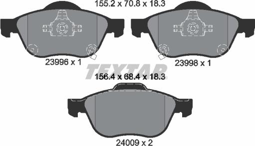 Textar 2399601 - Set placute frana,frana disc aaoparts.ro