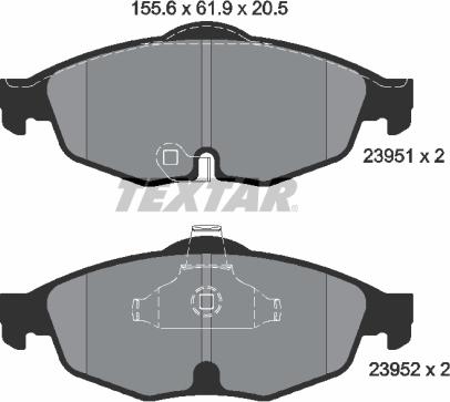 Textar 2395101 - Set placute frana,frana disc aaoparts.ro