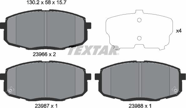 Textar 2396601 - Set placute frana,frana disc aaoparts.ro