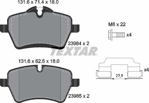 Textar 2398401 - Set placute frana,frana disc aaoparts.ro