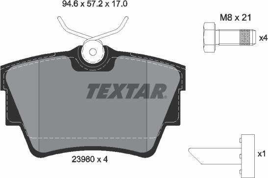 Textar 2398001 - Set placute frana,frana disc aaoparts.ro