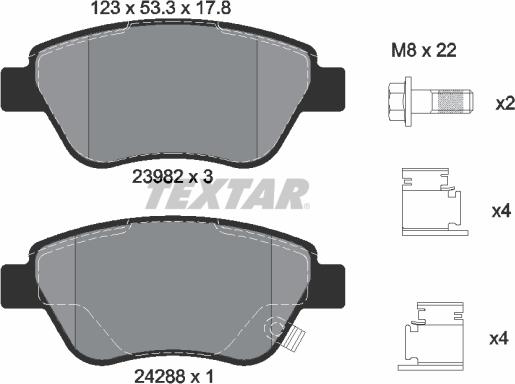 Textar 2398202 - Set placute frana,frana disc aaoparts.ro