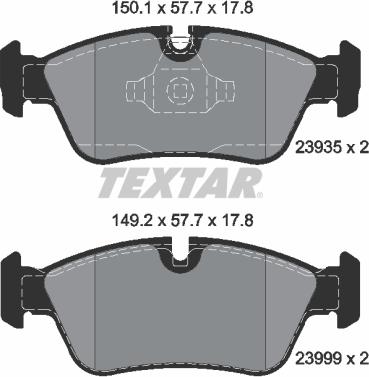 Textar 2393581 - Set placute frana,frana disc aaoparts.ro