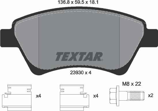 Textar 2393001 - Set placute frana,frana disc aaoparts.ro