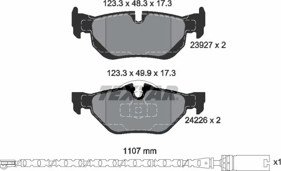 Textar 2392707 - Set placute frana,frana disc aaoparts.ro