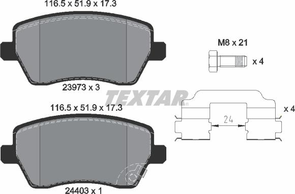 Textar 2397302 - Set placute frana,frana disc aaoparts.ro