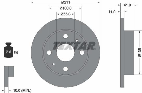 Textar 92103700 - Disc frana aaoparts.ro