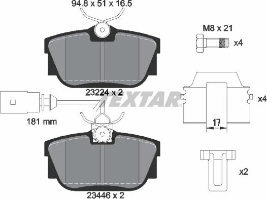 Textar 2344605 - Set placute frana,frana disc aaoparts.ro