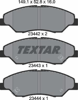 Textar 2344201 - Set placute frana,frana disc aaoparts.ro