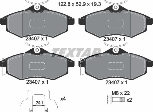 Textar 2340702 - Set placute frana,frana disc aaoparts.ro