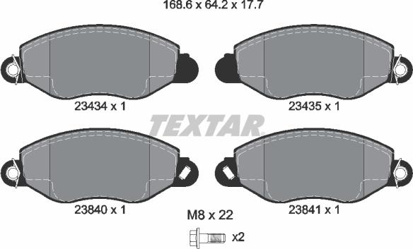 Textar 2343401 - Set placute frana,frana disc aaoparts.ro