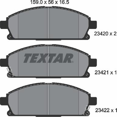 Textar 2342001 - Set placute frana,frana disc aaoparts.ro