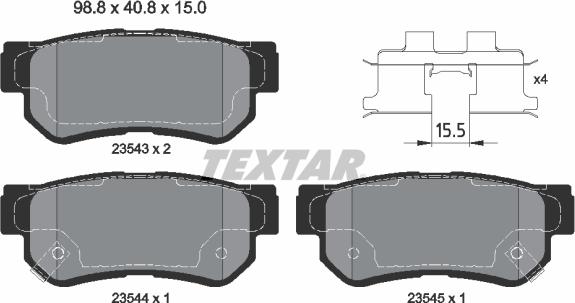 Textar 2354306 - Set placute frana,frana disc aaoparts.ro