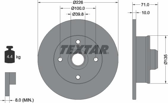 Textar 92041803 - Disc frana aaoparts.ro