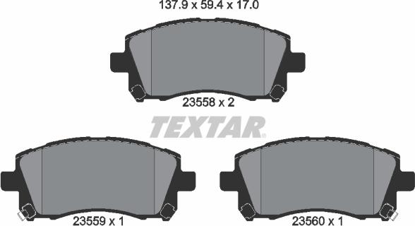 Textar 2355802 - Set placute frana,frana disc aaoparts.ro