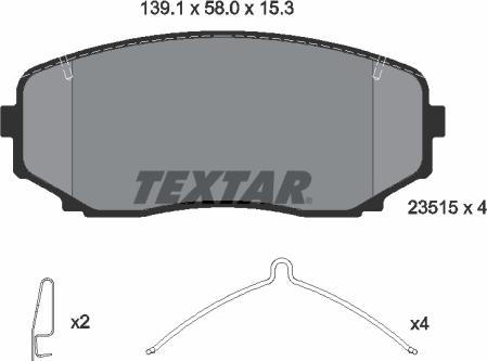 Textar 2351505 - Set placute frana,frana disc aaoparts.ro