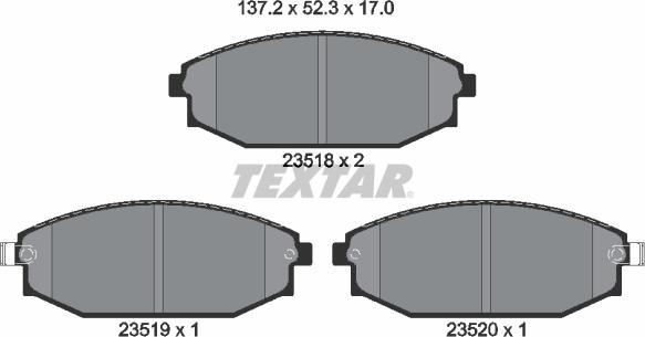 Textar 2351801 - Set placute frana,frana disc aaoparts.ro