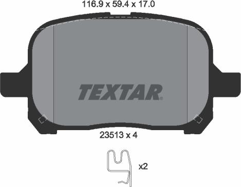 Textar 2351302 - Set placute frana,frana disc aaoparts.ro