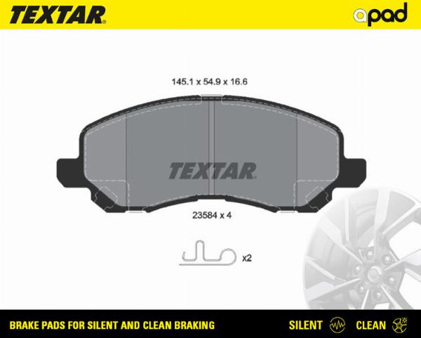 Textar 2358401SC - Set placute frana,frana disc aaoparts.ro