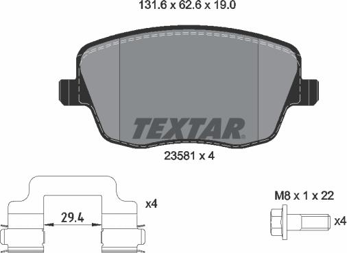 Textar 2358101 - Set placute frana,frana disc aaoparts.ro