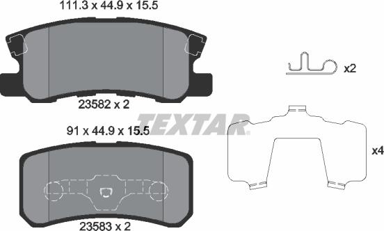 Textar 2358202 - Set placute frana,frana disc aaoparts.ro