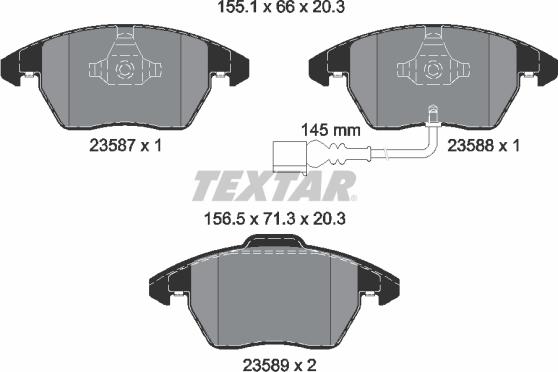 Textar 2358701 - Set placute frana,frana disc aaoparts.ro