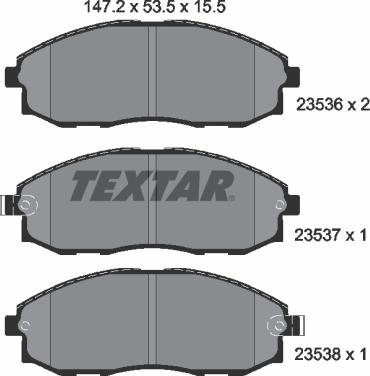 Textar 2353601 - Set placute frana,frana disc aaoparts.ro