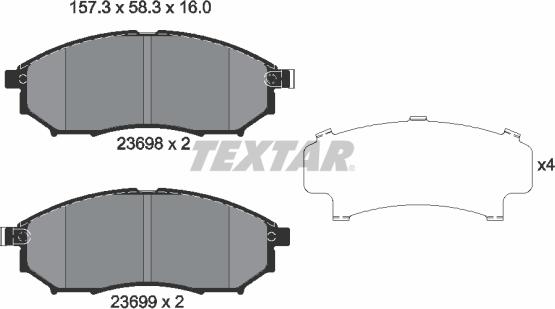 Textar 2369801 - Set placute frana,frana disc aaoparts.ro