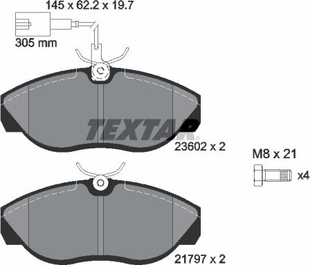 Textar 2360201 - Set placute frana,frana disc aaoparts.ro