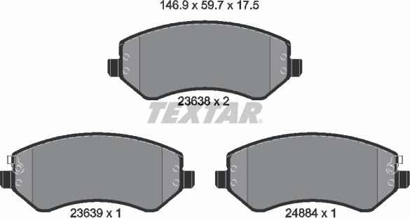 Textar 2363801 - Set placute frana,frana disc aaoparts.ro