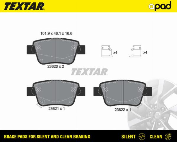 Textar 2362002SC - Set placute frana,frana disc aaoparts.ro