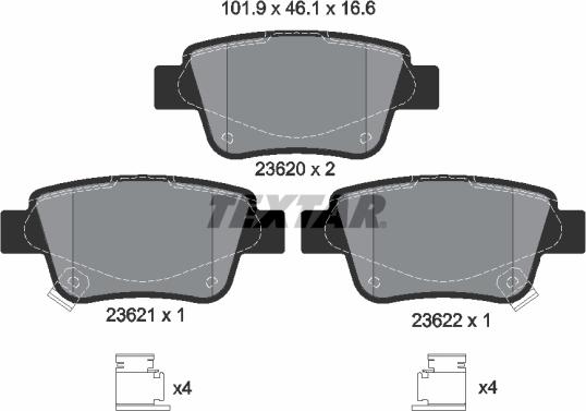 Textar 2362002 - Set placute frana,frana disc aaoparts.ro