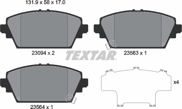 Textar 2309401 - Set placute frana,frana disc aaoparts.ro