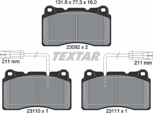 Textar 2309201 - Set placute frana,frana disc aaoparts.ro