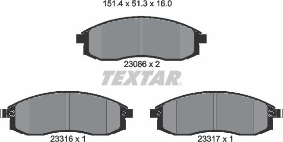 Textar 2308602 - Set placute frana,frana disc aaoparts.ro