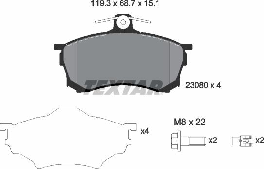 Textar 2308001 - Set placute frana,frana disc aaoparts.ro