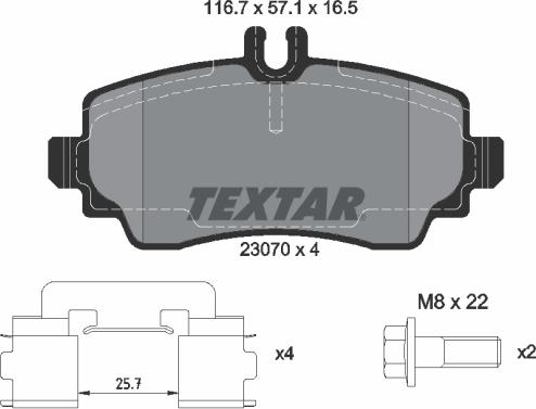 Textar 2307004 - Set placute frana,frana disc aaoparts.ro