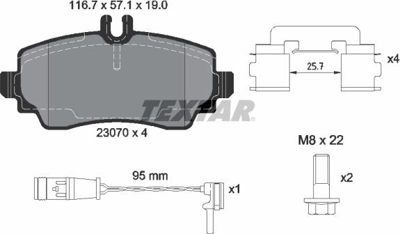 Textar 2307005 - Set placute frana,frana disc aaoparts.ro