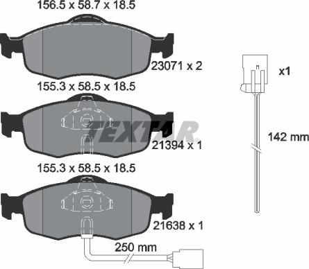 Textar 2307104 - Set placute frana,frana disc aaoparts.ro