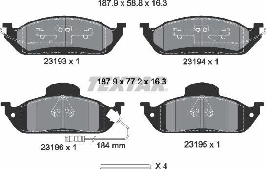 Textar 2319303 - Set placute frana,frana disc aaoparts.ro