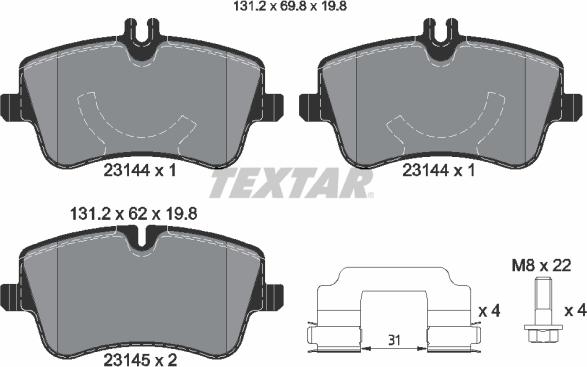 Textar 2314401 - Set placute frana,frana disc aaoparts.ro